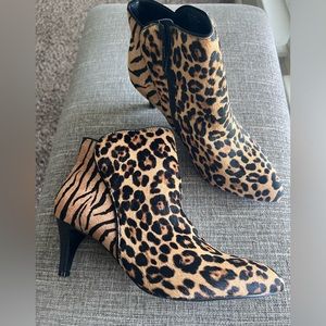 Leopard print booties